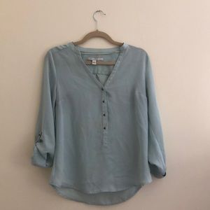 LC by Lauren Conrad Aqua button blouse